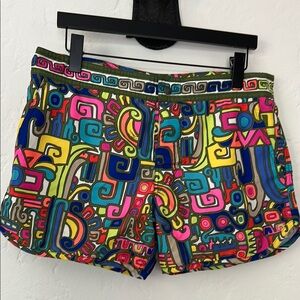 Mr Turk Blue and Pink Swim Trunks with Vibrant Geometric Design